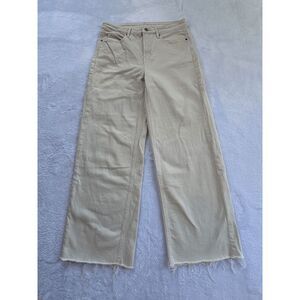 Old Navy Extra High Rise Wide Leg Jeans, Cream Color, Size 10, Frayed